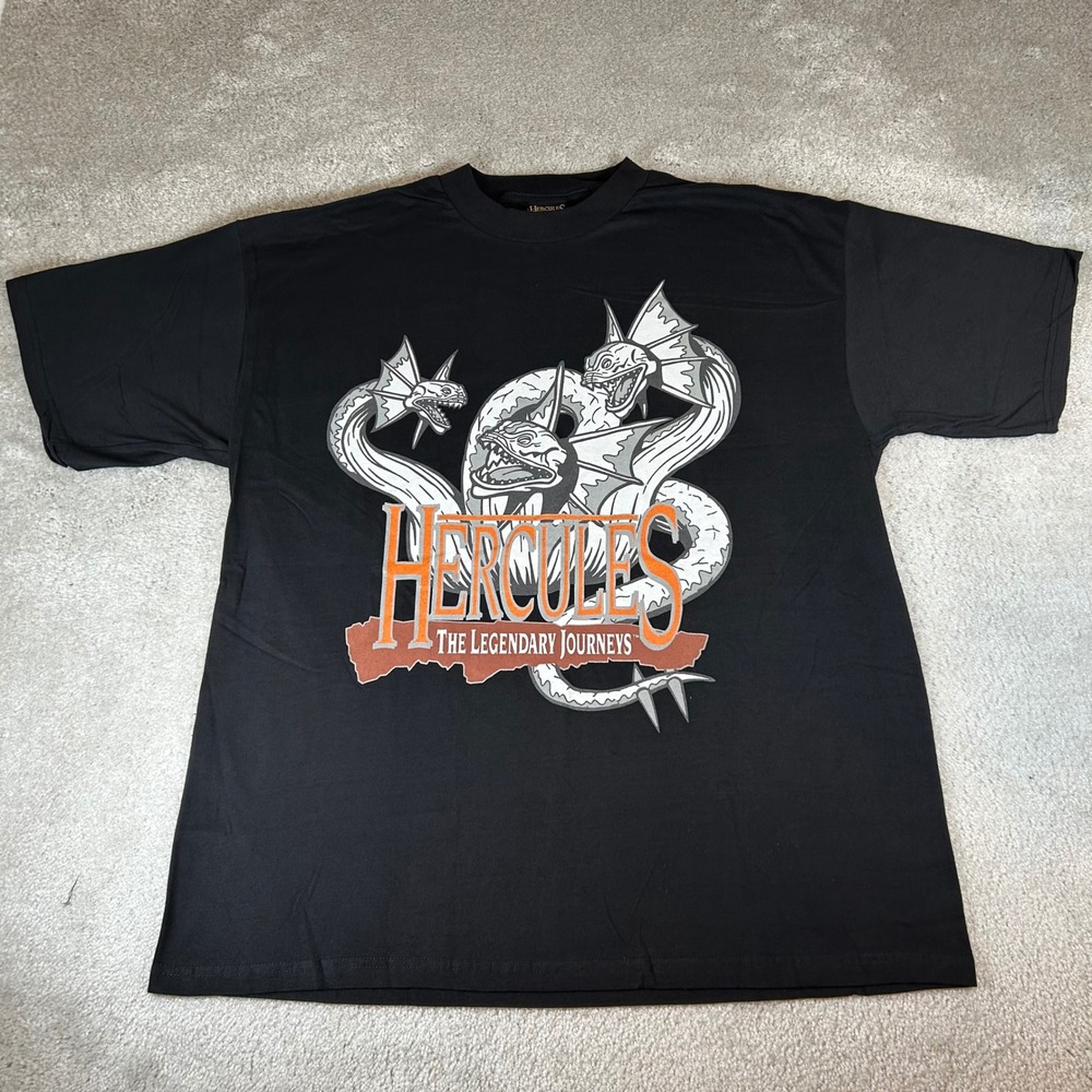 Vintage 90s Hercules The Legendary Journeys T-Shirt Men XL Hydra Graphic TV Show